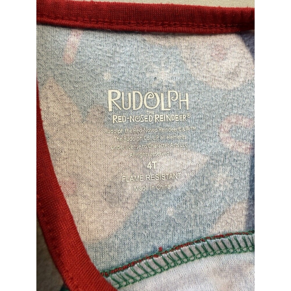 Rudolph the Red Nosed Reindeer Girl's Nightgown Christmas Pajamas Size 4T - Picture 3 of 6